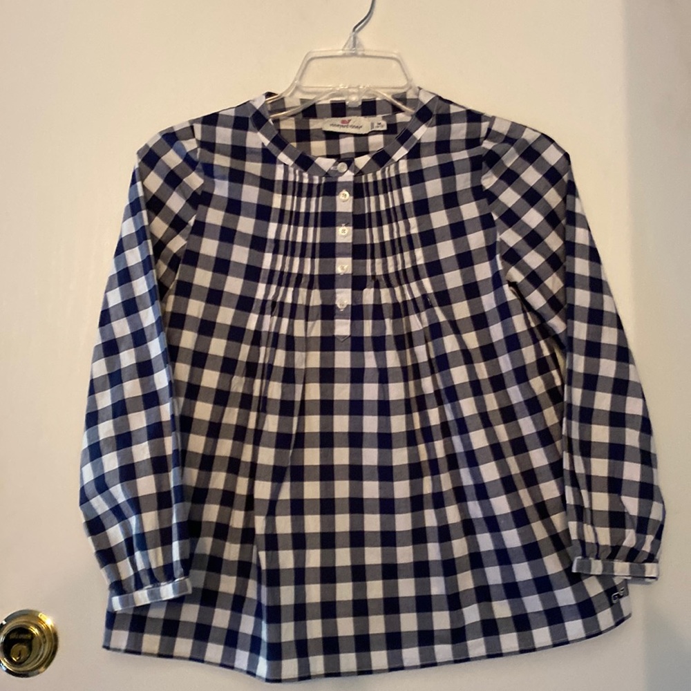 Girls Vineyard Vines Gingham Blouse